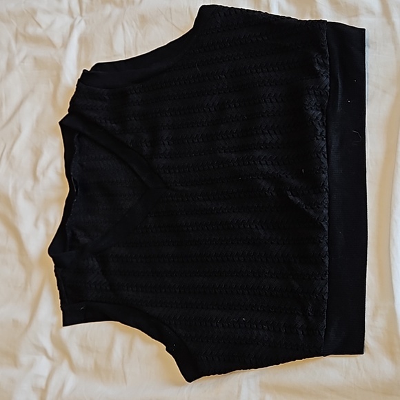 🩴Black Crop Sweater Vest Size L - Picture 1 of 7